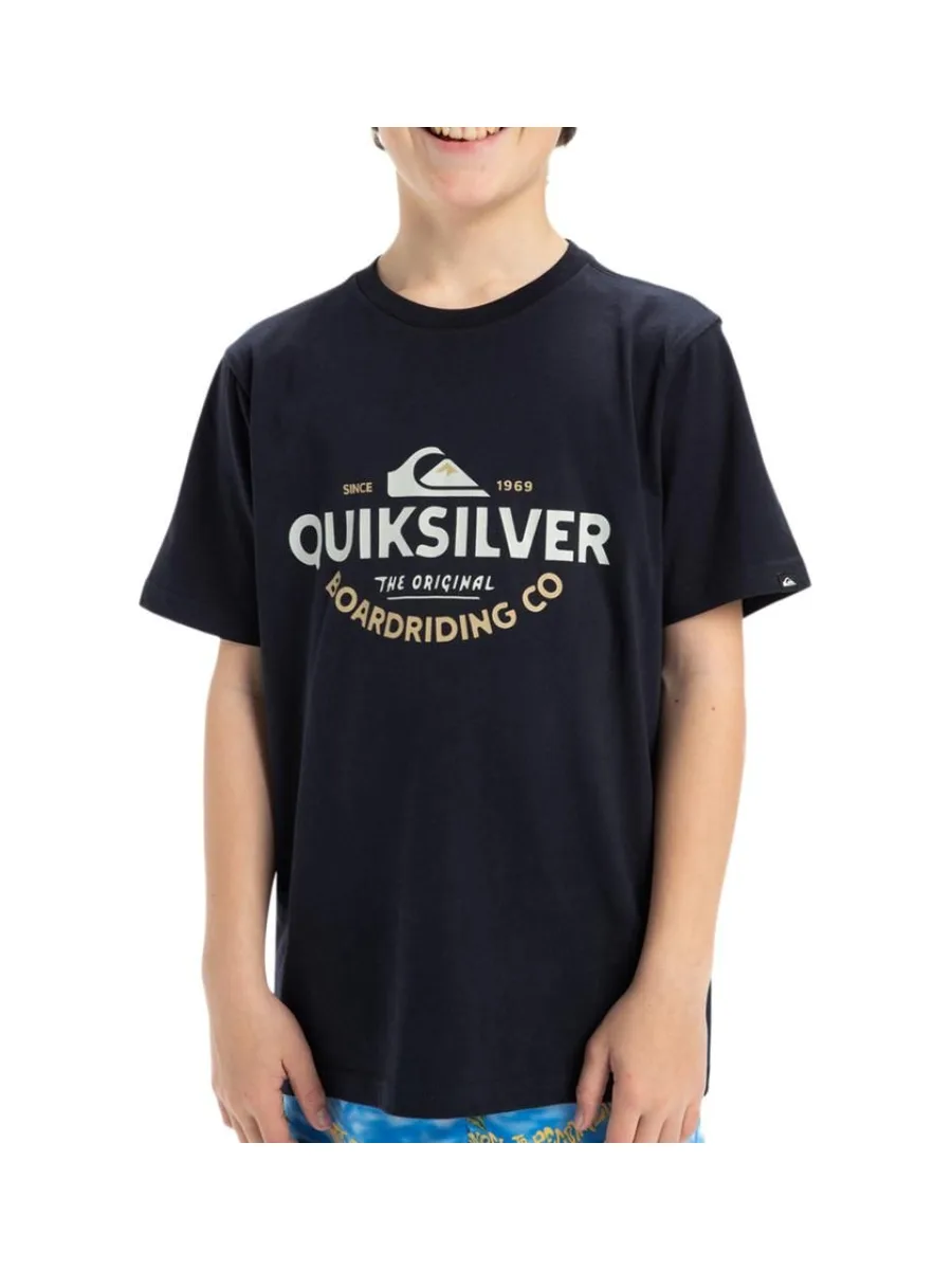 T-shirt Noir Garçon Quiksilver Typed Out 1