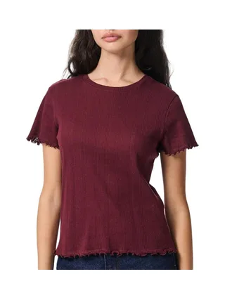T-Shirt Bordeaux Femme Pieces Marie 1