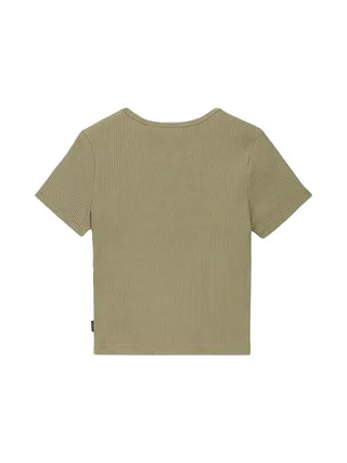 T-shirt Kaki Femme Converse The Rib Crop 2