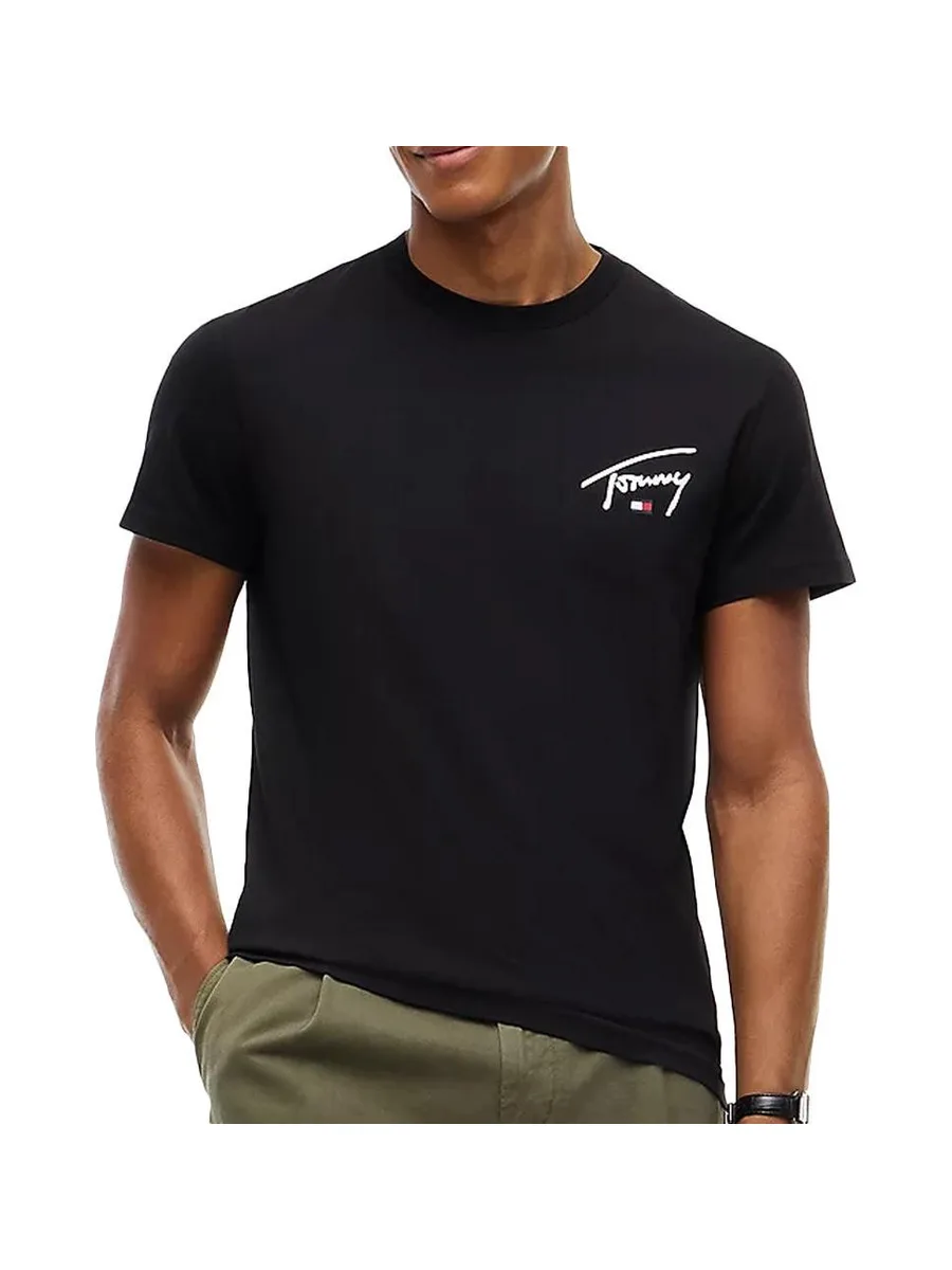 T-Shirt Noir Homme Tommy Hilfiger Signature C 2