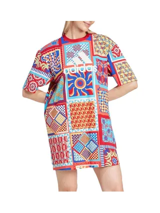 Robe Bleu/Rouge Femme Adidas Farm 1