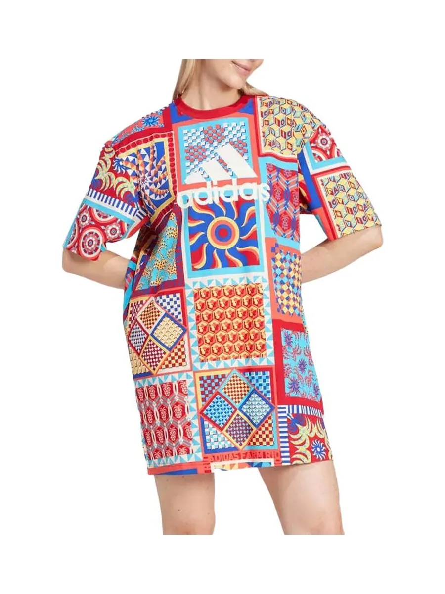 Robe Bleu/Rouge Femme Adidas Farm 2