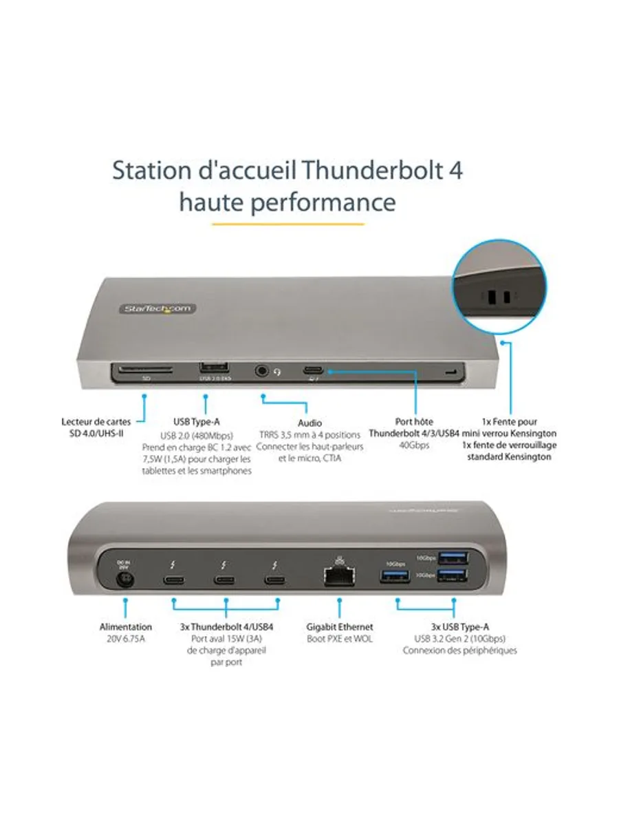StarTech.com TB4CDOCKUE laptop dock/port replicator 8