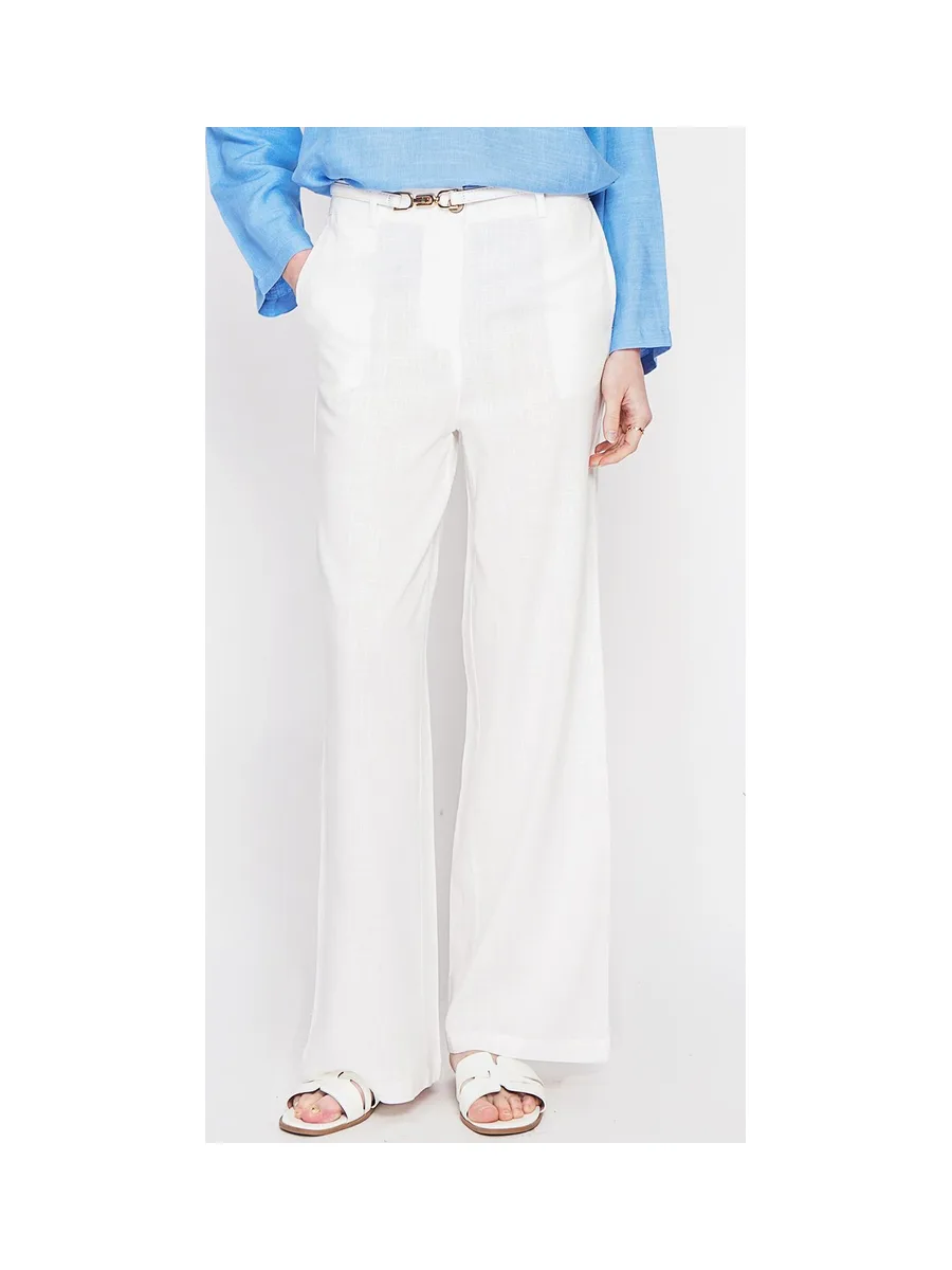Pantalon coupe large et droite poches latérale fermeture zippée 14