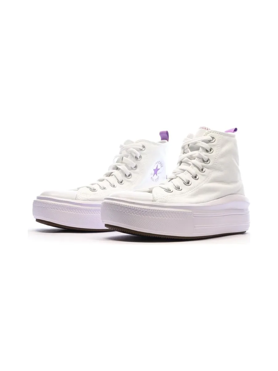 Baskets Blanches/Violettes Femme Converse All Star Move 6