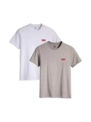 Lot de 2 T-shirts Blanc/Gris Homme Levi's Slim Fit 1