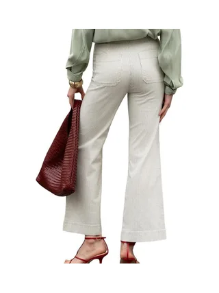 Jean Wide Blanc Femme Vert Oraije Victorine 2