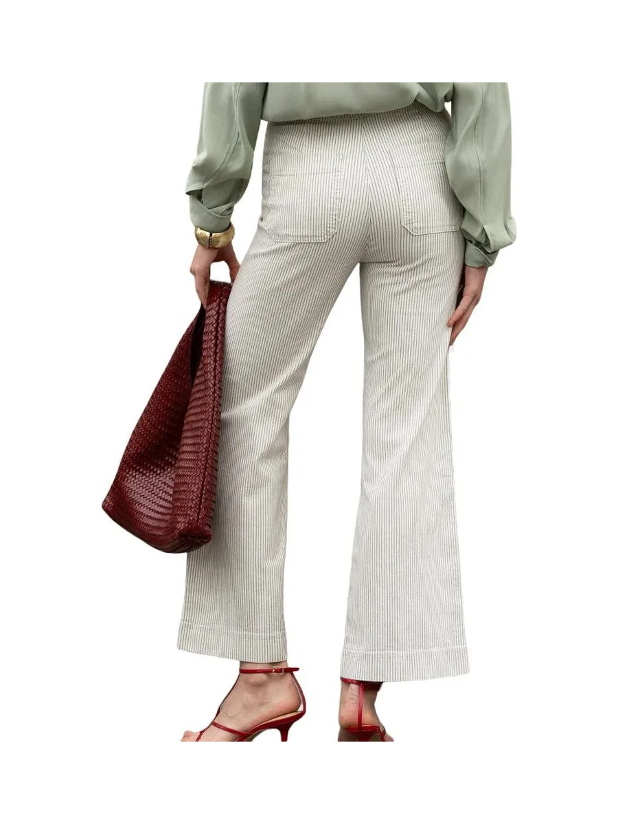 Jean Wide Blanc Femme Vert Oraije Victorine 3