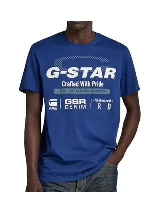 T-shirt Bleu Homme G-Star Raw Old Skool 1