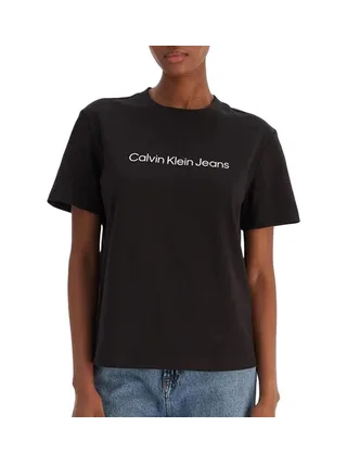 T-Shirt Noir Femme Calvin Klein Jeans LV047C912G 1