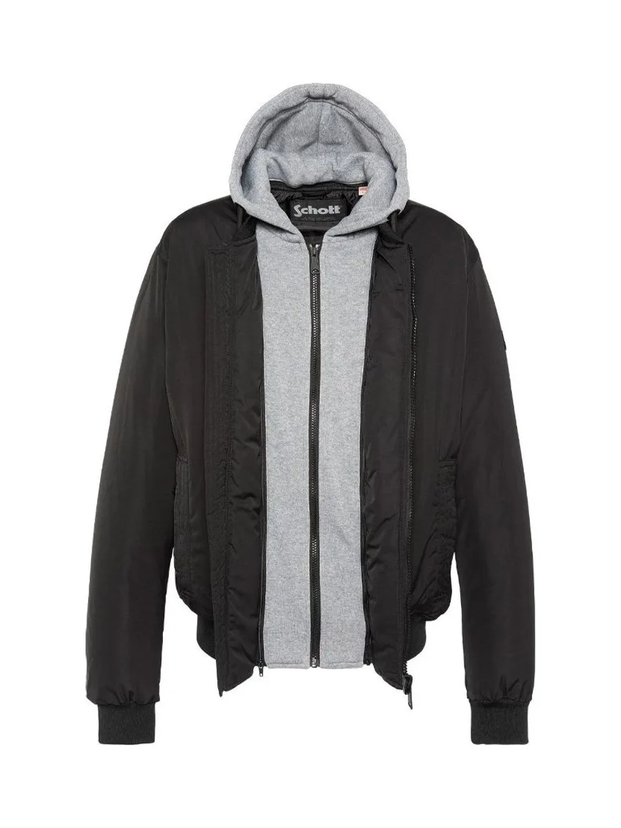 Blouson Noir Schott Pastron Amovible 4