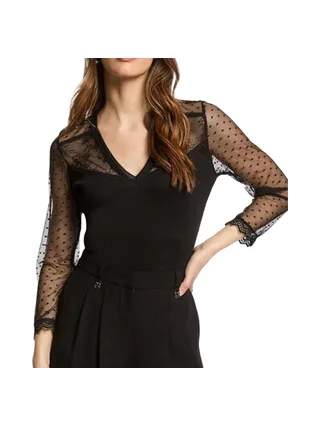 T-Shirt Manches Longues Noir Femme Morgan THAISA 1