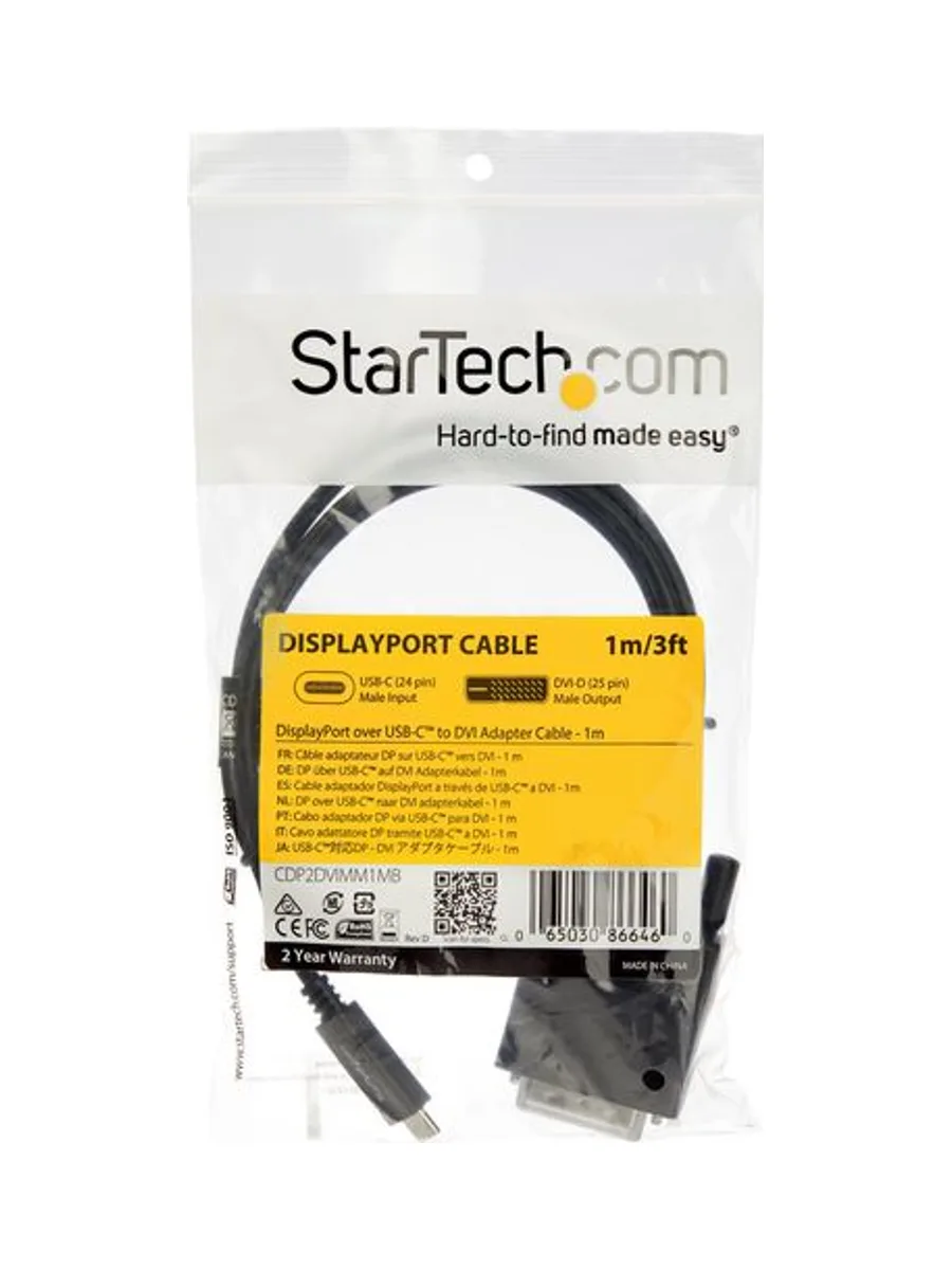 1m 3 ft USB-C to DVI Cable 5