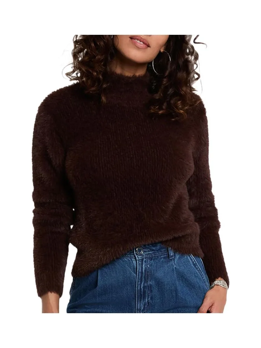 Pull Marron Femme Morgan Duveteuse 2