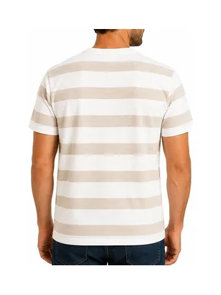 T-Shirt Blanc/Beige Homme RMS26 Rayures 2