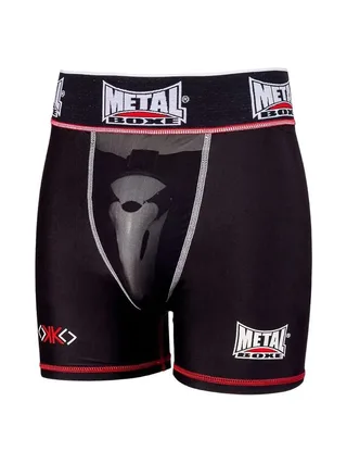 Short de boxe Noir/Rouge Homme Metal Boxe Shorty Extra Cup 1