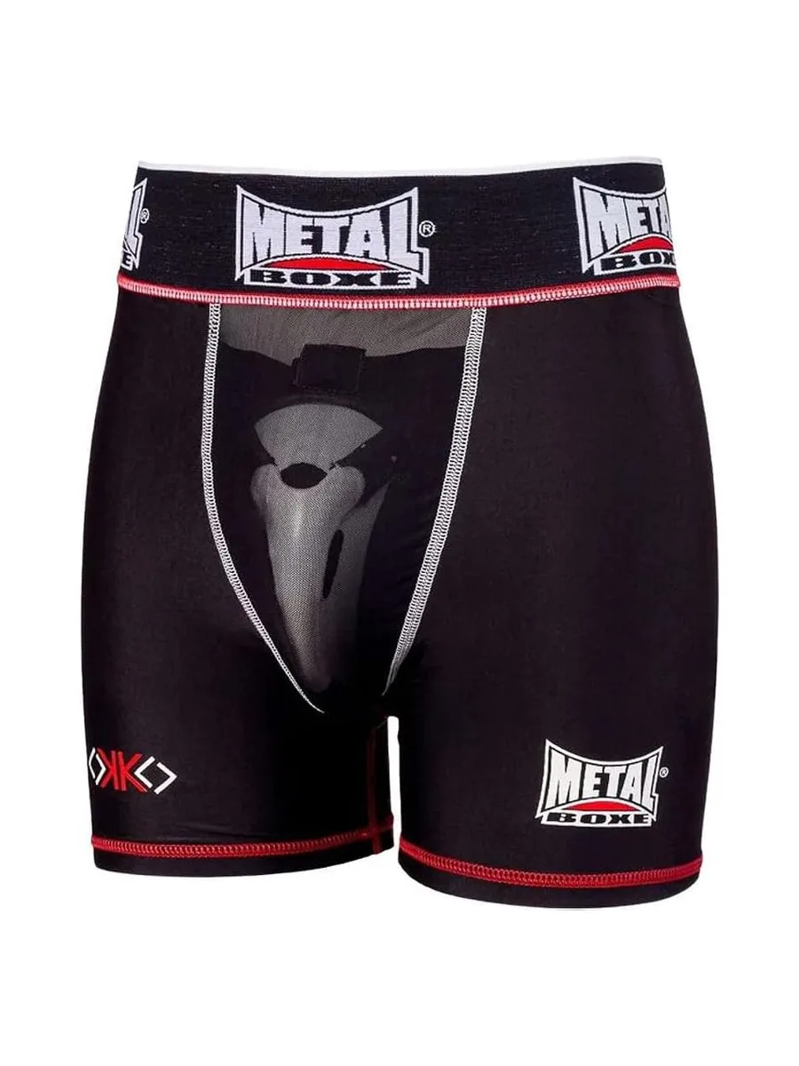 Short de boxe Noir/Rouge Homme Metal Boxe Shorty Extra Cup 2