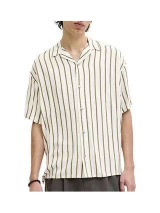 Chemise Blanc/Kaki Homme Jack & Jones Jjejeff 1