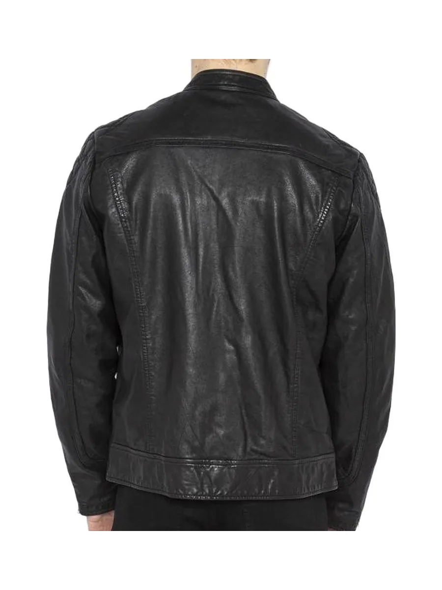 Blouson en Cuir Noir Homme Schott LCSPYDER25 2