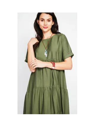 Robe longue coupe babydoll à manches courtes 5