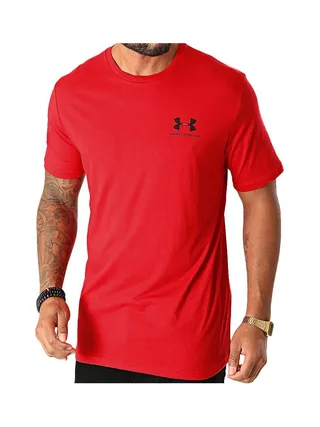 T-shirt Rouge Homme Under Armour Left Chest 1