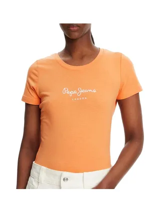 T-Shirt Orange Femme Pepe jeansNew Virginia 1