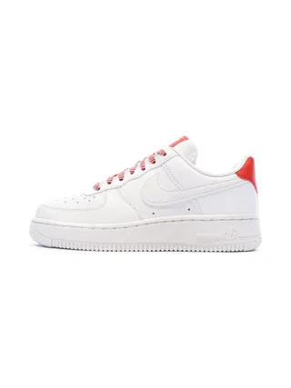 Baskets Blanches/Rouge Mixte Nike Air Force 1 07 1