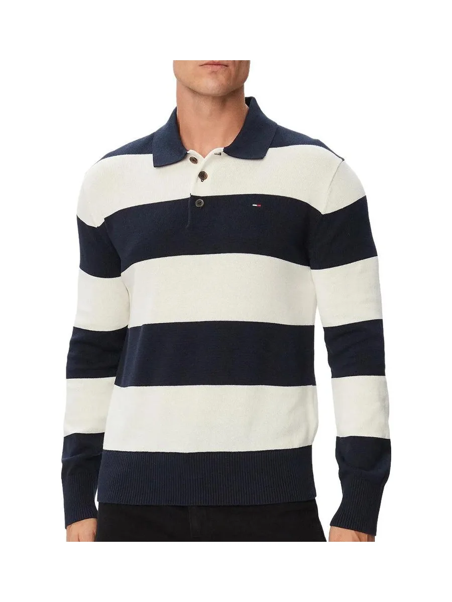 Polo Beige/Marine Homme Tommy Hilfiger Slim Essential 2
