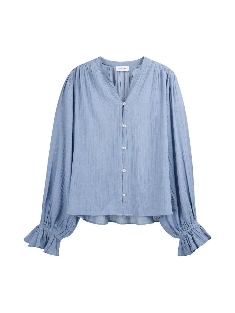 Blouse Fluide Bleu Femme Teddy Smith Swan 2