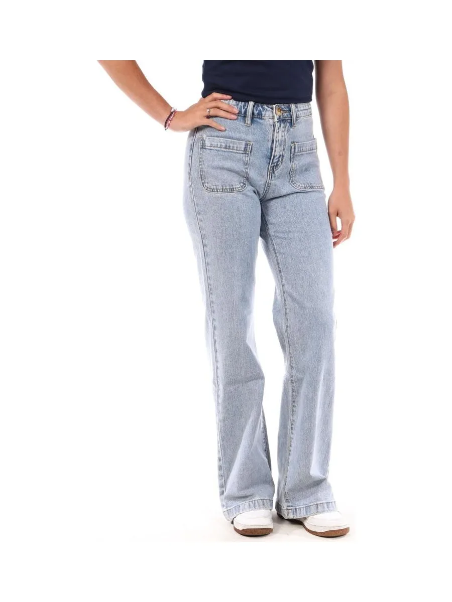 Jean Droit Bleu Moyen Femme Monday Premium T-10-2 2
