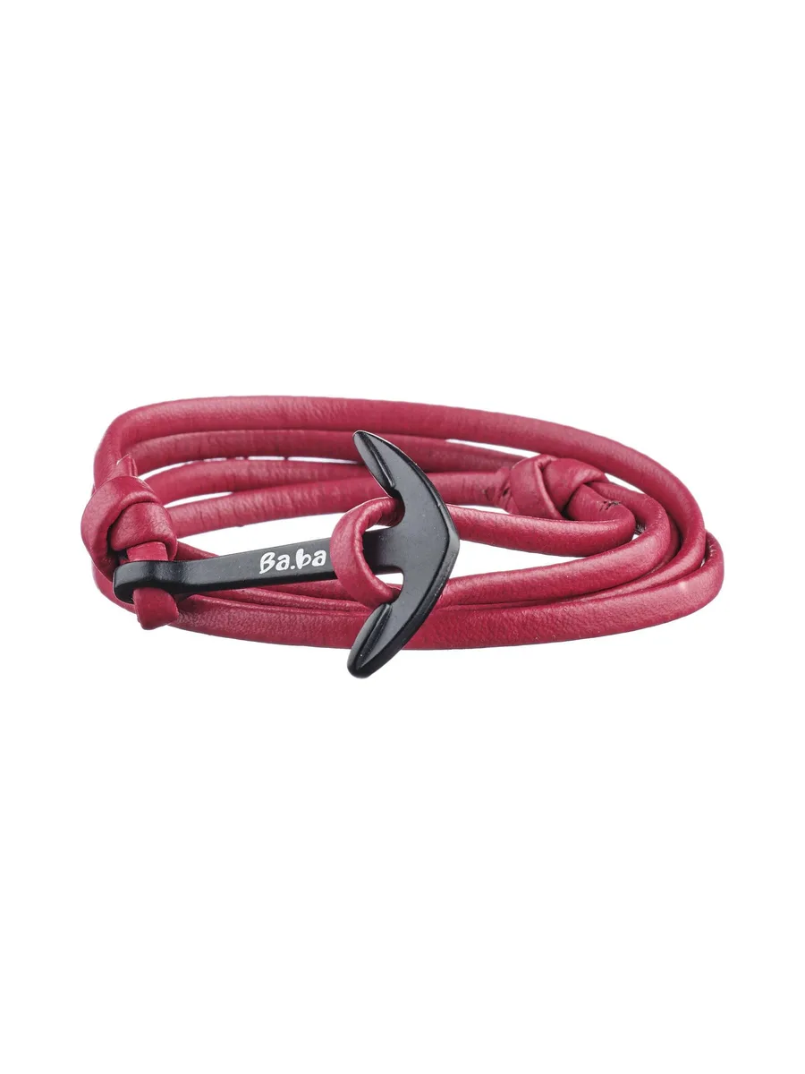 Bracelet Abbesses rouge - cuir 1