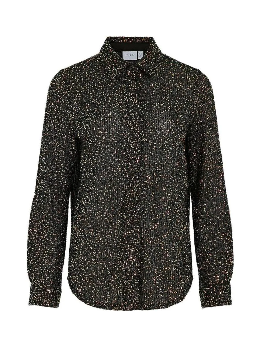 Chemise à Sequin Noir Femme Vila Scara 2