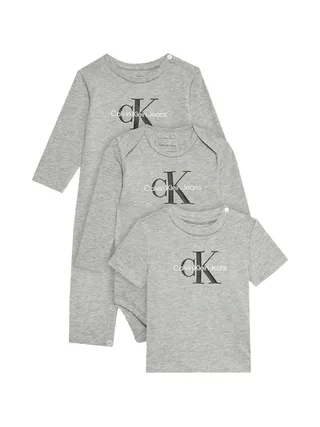 Ensemble Gris Bébe Gris Garçon Calvin Klein Jeans Monologo 1