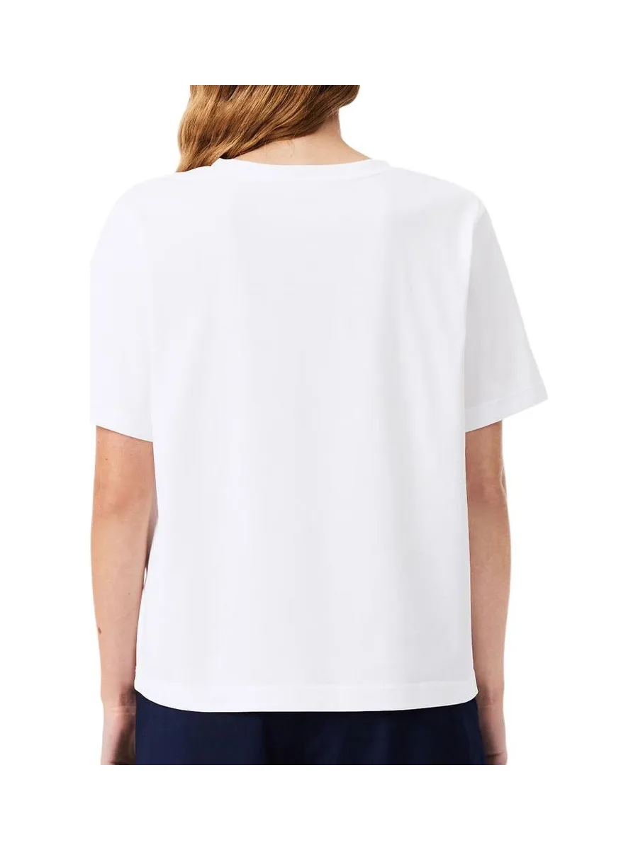 T-Shirt Blanc Femme Lacoste Relaxed 3