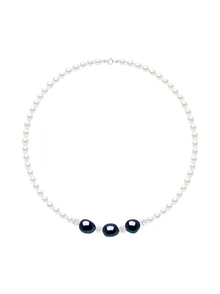 Collier Perles de Culture d'Eau Douce Baroques 11-12 mm — Argent 925 Millièmes Rhodié — 42 cm 1