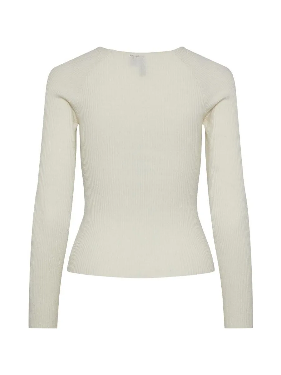 T-Shirt Manches Longues Blanc Femme Pieces Kalu 2