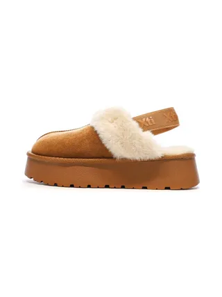 Sabots fourrés à élastique Camel Femme Xti Microfiber 1