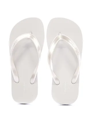 Tongs Grise Femme Calvin Klein Jeans Flip Flop Tpu Metall 3