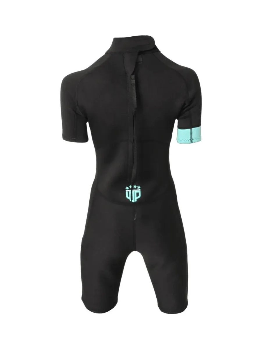 Combinaison de Surf Noir/Turquoise Mixte Wave Power Shorty 3
