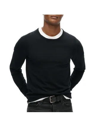 Pull Noir Homme Superdry Merino Crew Jumper 1