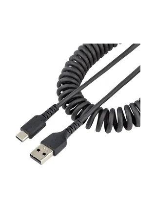 3ft USB A to C Charging Cable Coiled M/M 1
