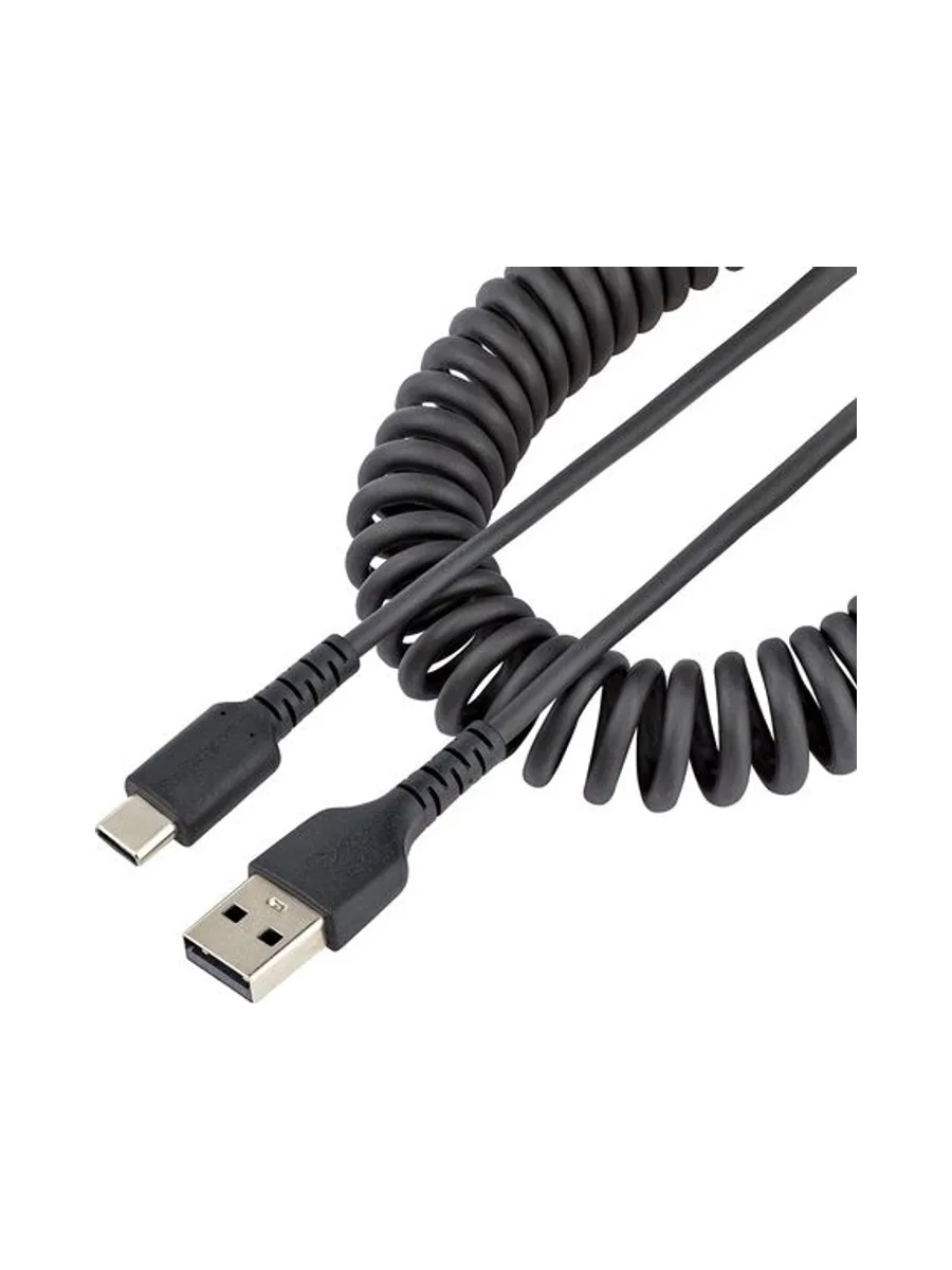 3ft USB A to C Charging Cable Coiled M/M 1