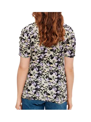 Blouse Violette/Noire/Jaune Femme Mamalicious Janice 2