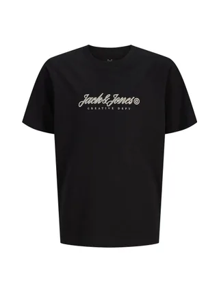 T-Shirt Noir Garçon Jack & Jones Montauk Type Front 1