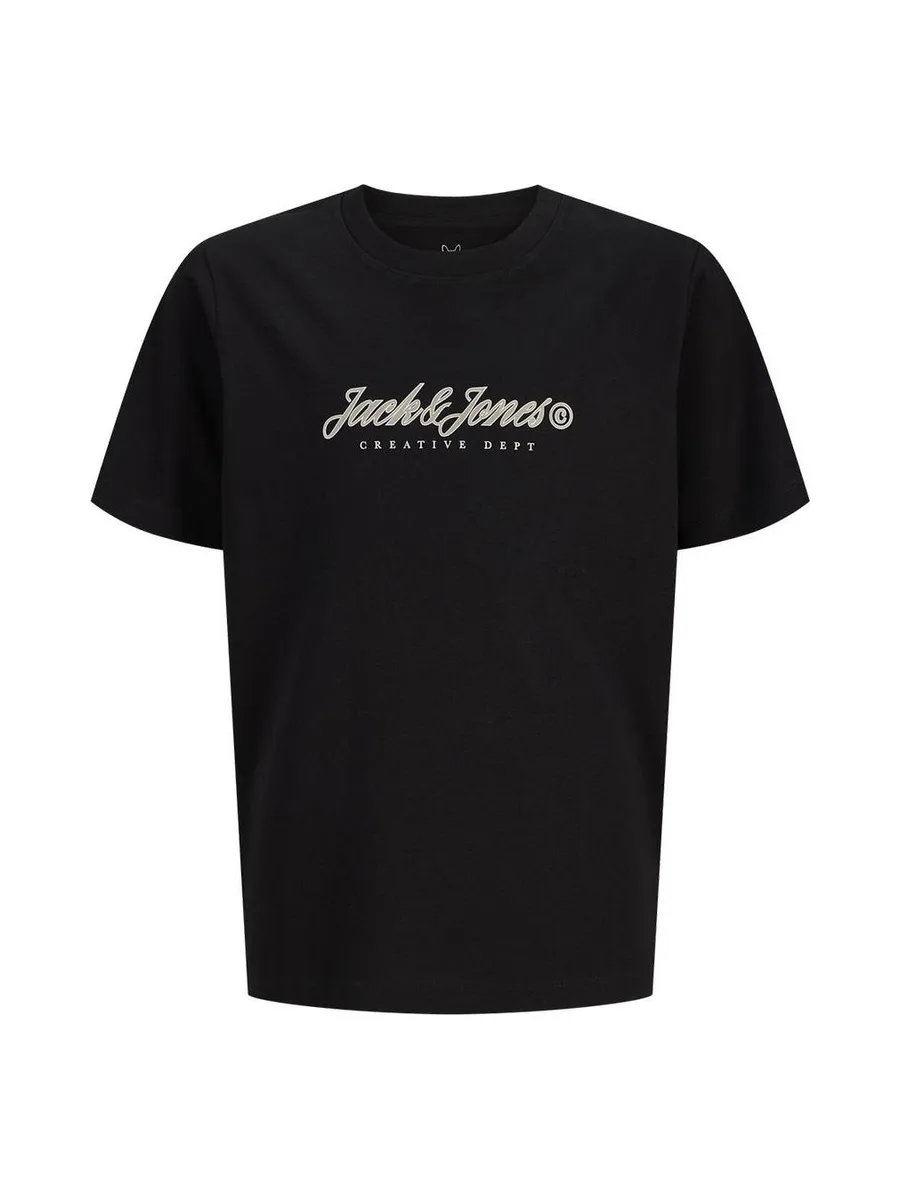 T-Shirt Noir Garçon Jack & Jones Montauk Type Front 2
