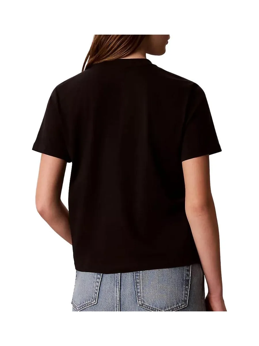 T-Shirt Noir Femme Calvin Klein Jeans Classic Script 3