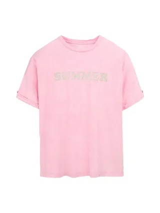 T-Shirt Rose Femme Teddy Smith Glitter 1
