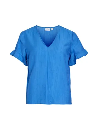 T-Shirt Bleu Femme Vila Bavina Nipi 1