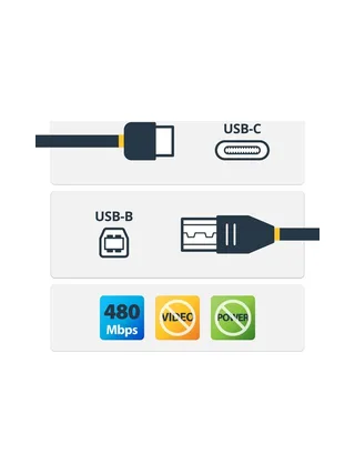 Printer Cable USB C to B - 0.5m USB 2.0 2