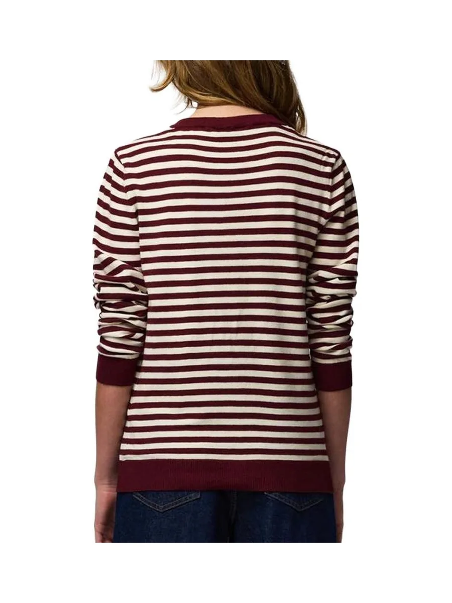 Gilet Bordeaux/Blanc Femme Pieces Nora 3